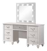 Coaster Barzini 7-drawer Vanity Desk with Lighted Mirror White Model 205897